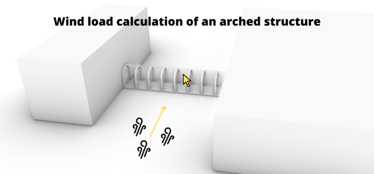 Wind load calculation on an arched roof (Example)