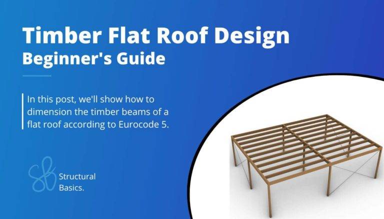 Timber flat roof beam design according to Eurocode 5.