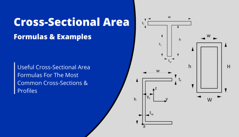 Cross-sectional Area formulas for different shapes and sections