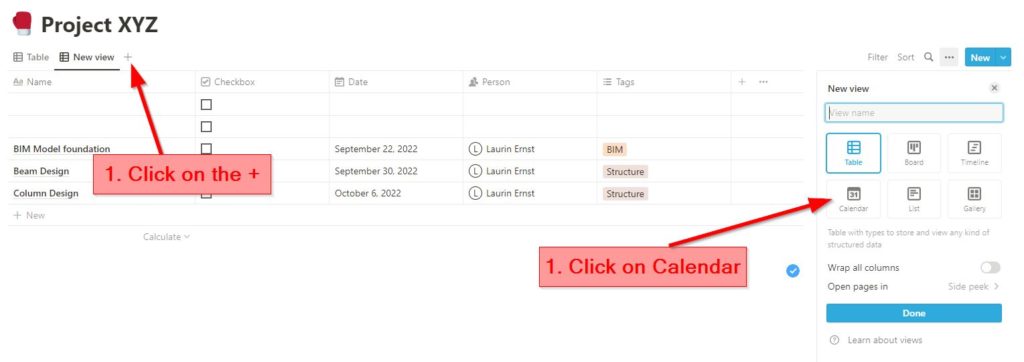 Adding a Calendar to your Notion page (project)