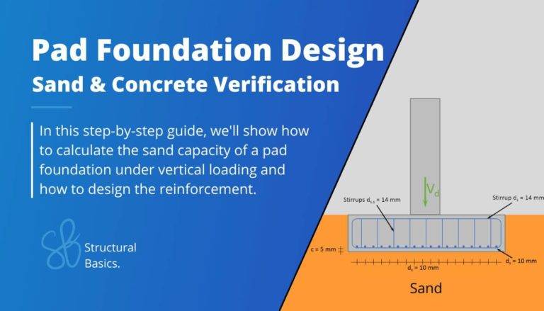 Pad foundation design - Verification of the sand bearing capacity and design of the reinforcement and concrete