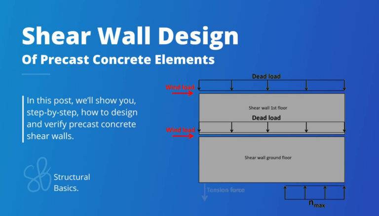 Shear wall design of precast concrete elements.