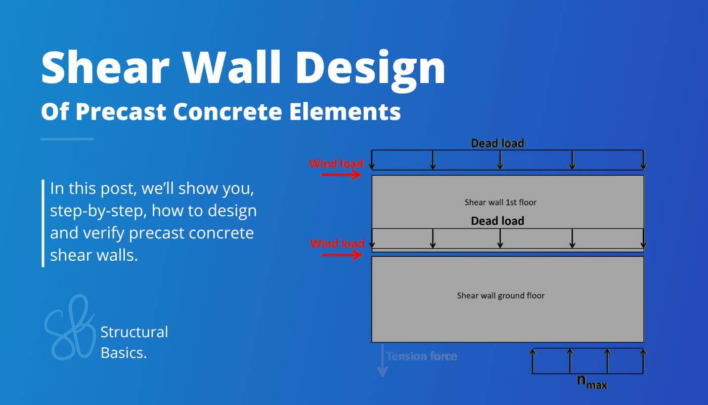 Shear wall design of precast concrete elements.